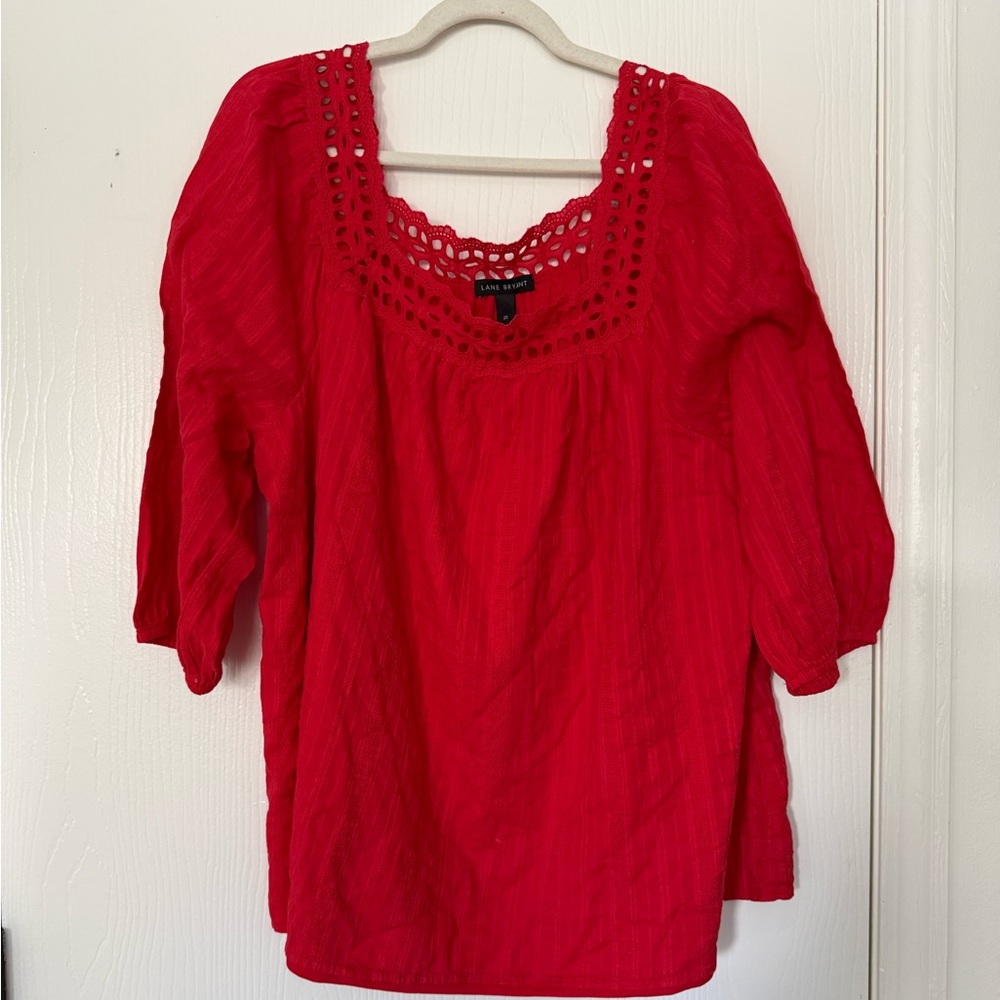 Lane Bryant Vibrant Red Blouse
